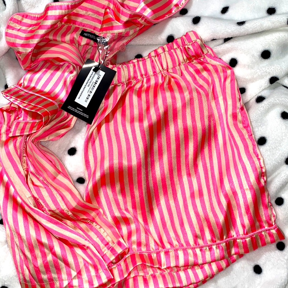 Pretty Little Things plus size satin Pajamas set